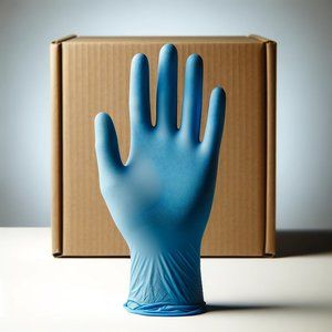 Case of 1000 PVC+ Nitrile Medical Exam Gloves, Powder Free, Blue, Size S M L